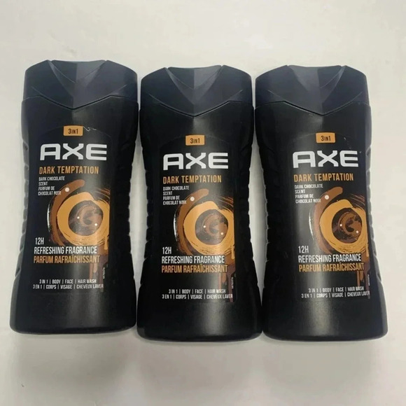AXE Shampoo Dark Temptation 3 In 1 Shampoo Conditioner Body Wash 3 Bottles New - Picture 5 of 5
